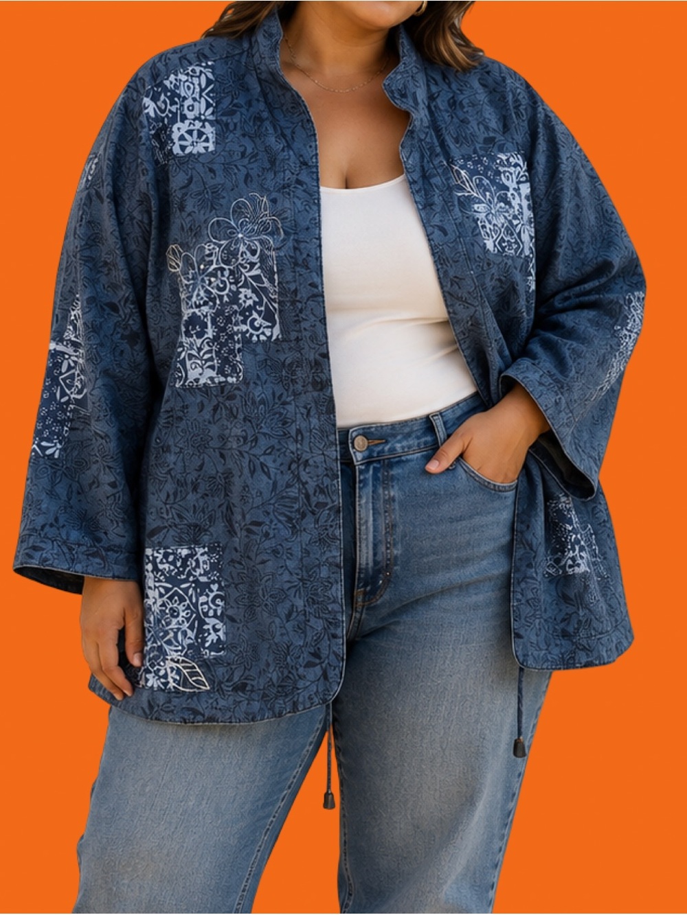 Vintage Alfred Dunner Printed Open Front Jacket